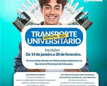 Inscries para transporte universitrio